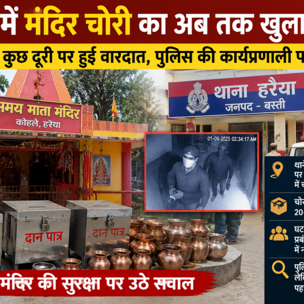 हरैया में मंदिर चोरी का अब तक खुलासा&hellip;